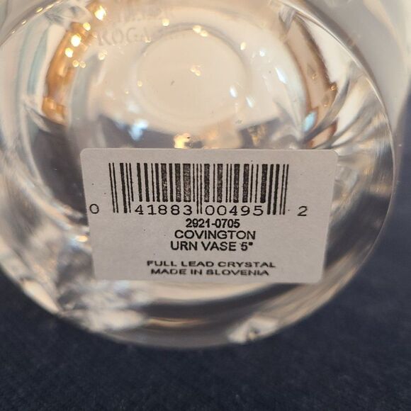 Miller Rogaska Crystal Covington Urn Vase 5" Full Lead Beautiful Crystal NIB NWT - Picture 11 of 14